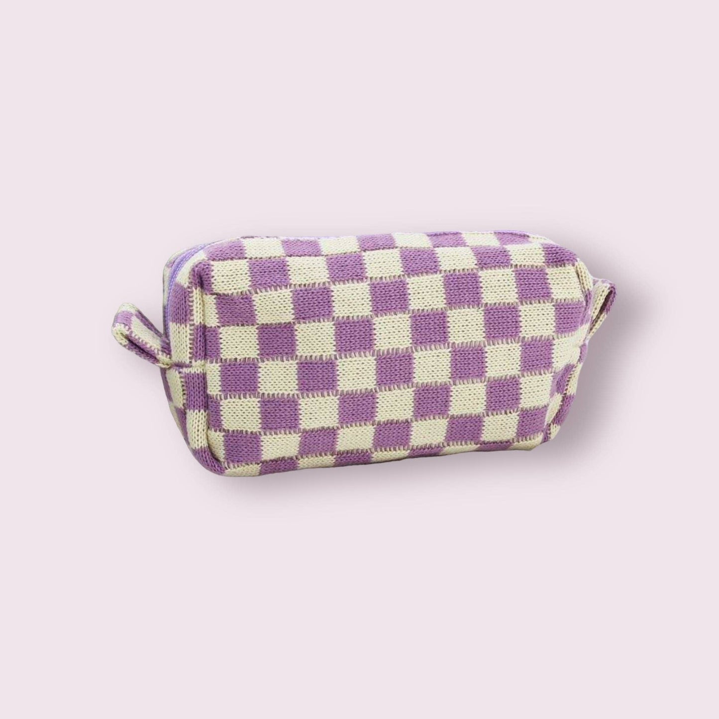 Small Checkered Cosmetic Bag