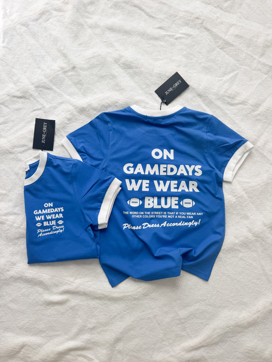 we wear BLUE ringer tee