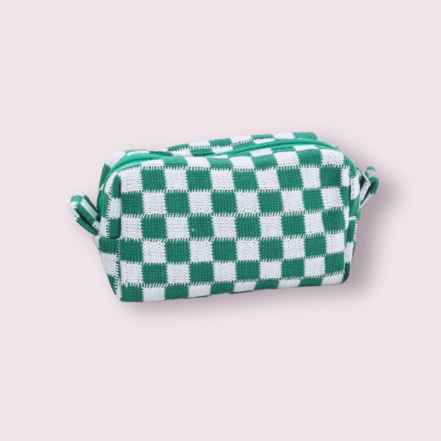 Small Checkered Cosmetic Bag