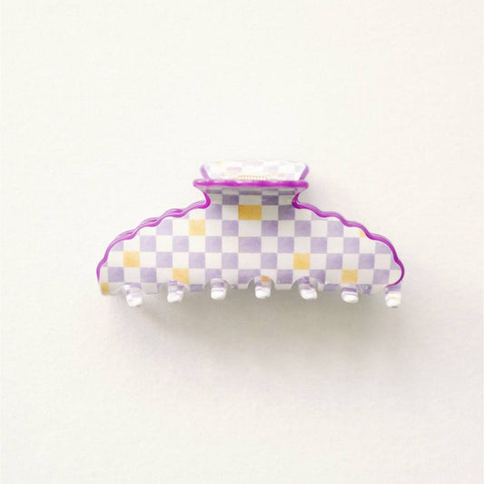 Purple and Yellow Scalloped Claw Clip