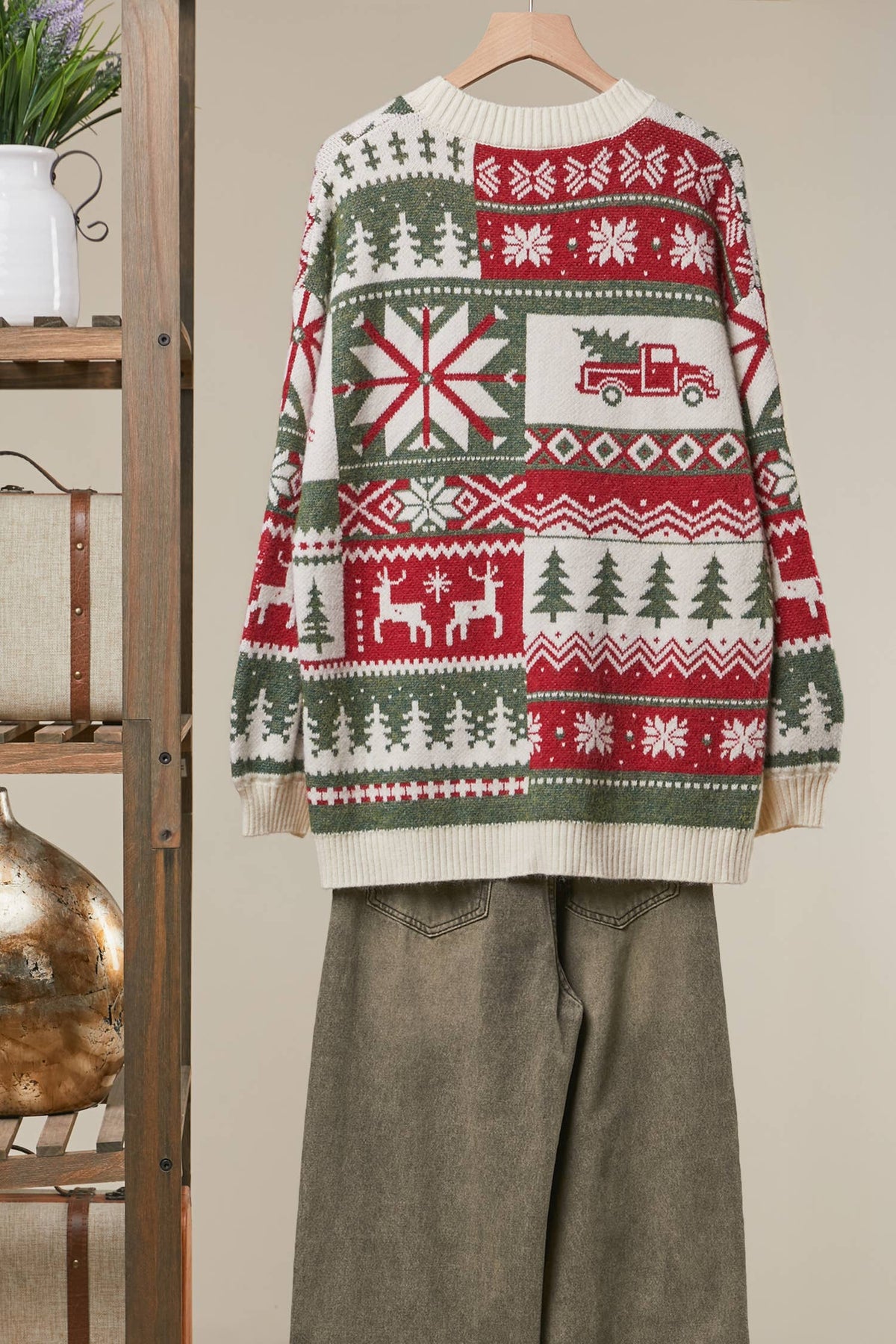 Christmas Pattern Knit Cardigan