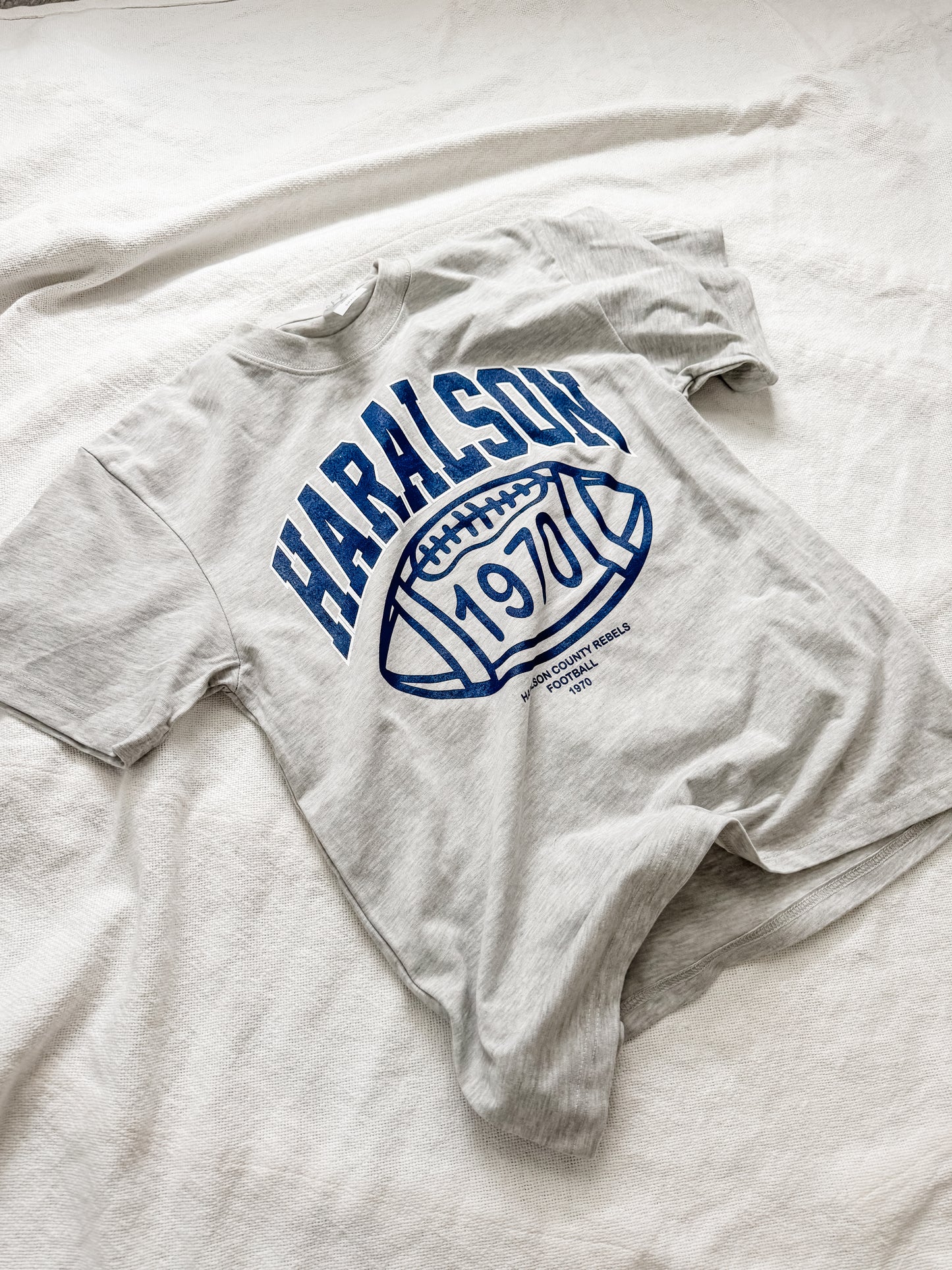 Haralson County Grey Football Tee
