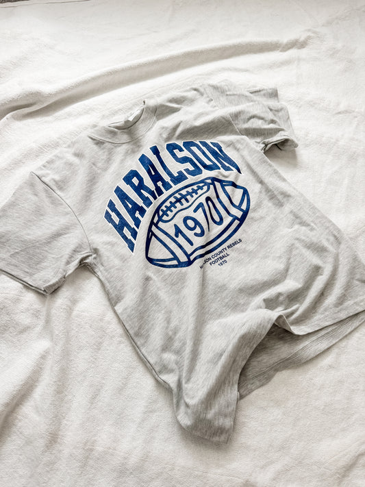Haralson County Grey Football Tee