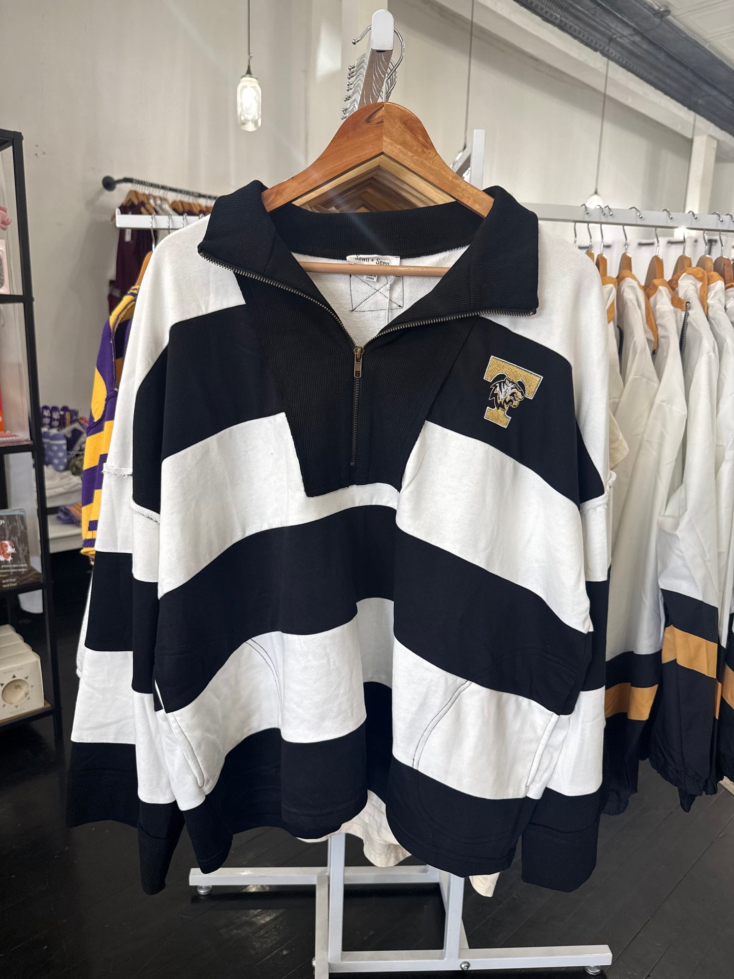 TEMPLE VARSITY STRIPE PULLOVER