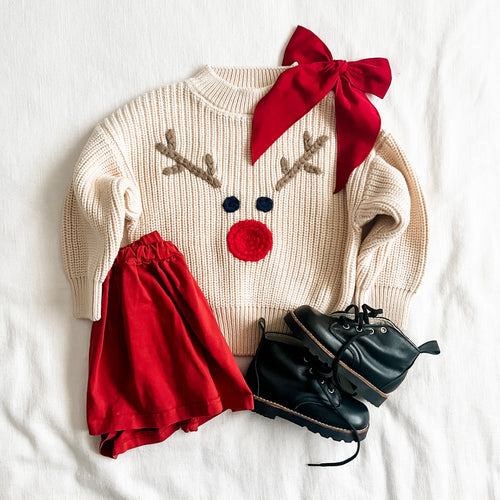 REINDEER hand embroidered sweater