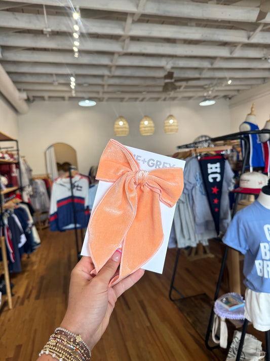 CREAMSICLE VELVET // FAY BOW