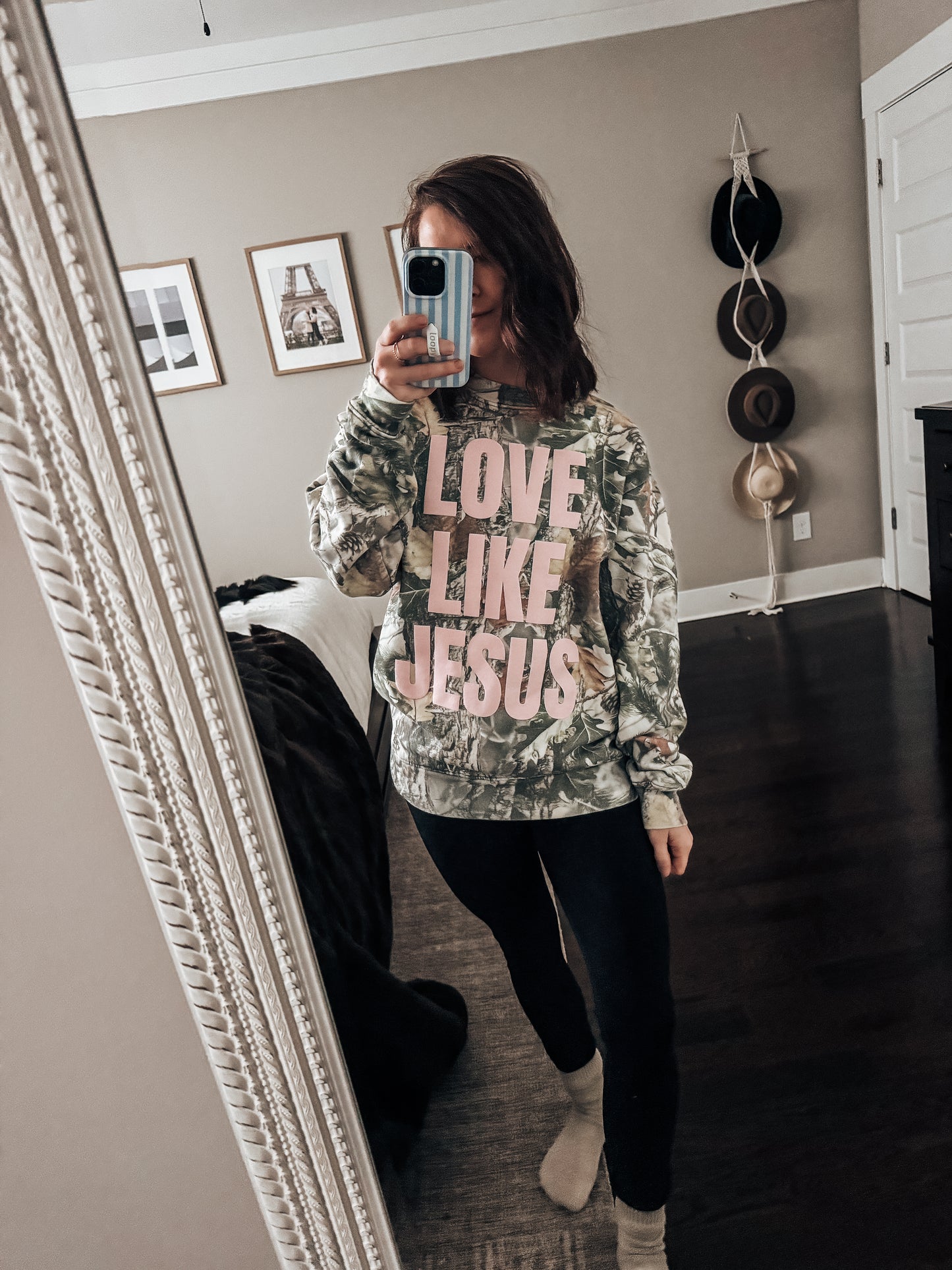 LOVE LIKE JESUS adult camo sweatshirt