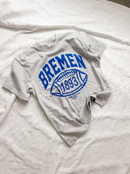 Bremen Blue Devil Grey Football Tee