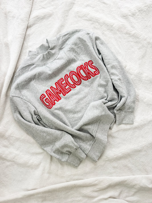 GAMECOCKS Gingham Mockneck