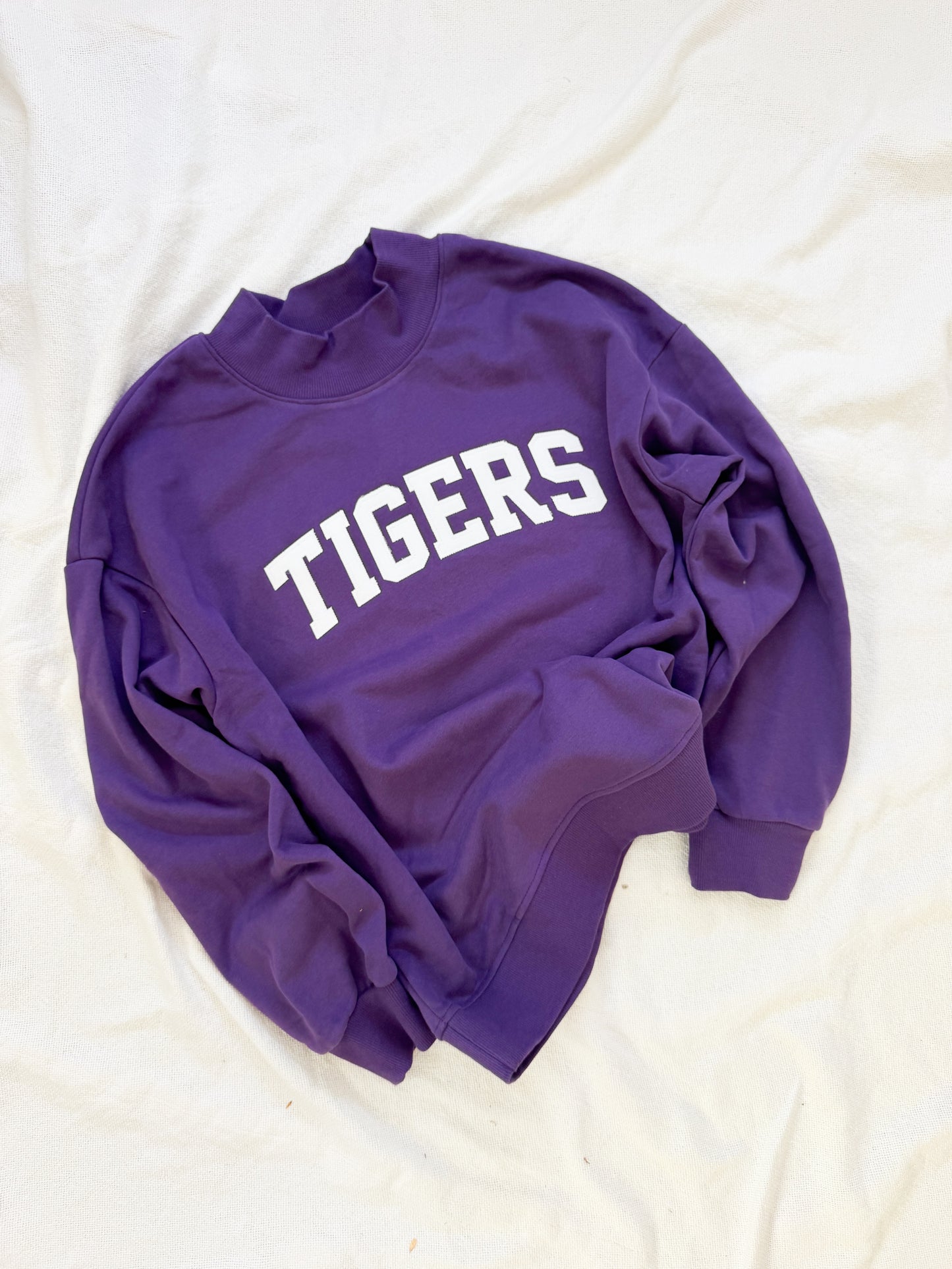 TIGERS purple mockneck