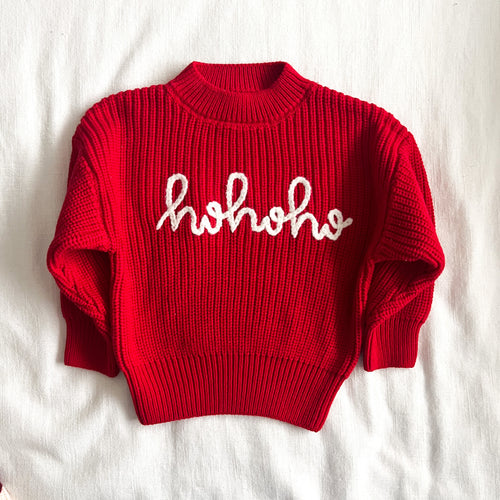 HOHOHO hand embroidered sweater (4-6 week preorder)