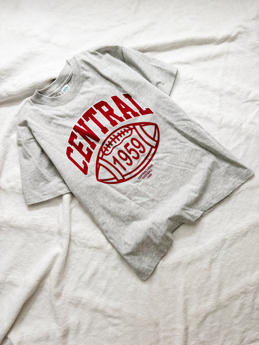 CENTRAL Gray Football Tee
