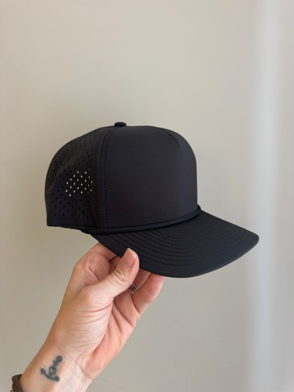 black out rope hat blank