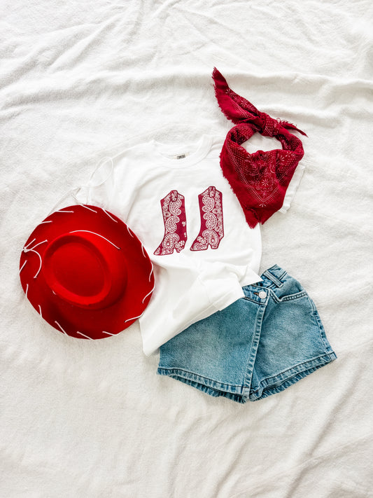 red boot tee