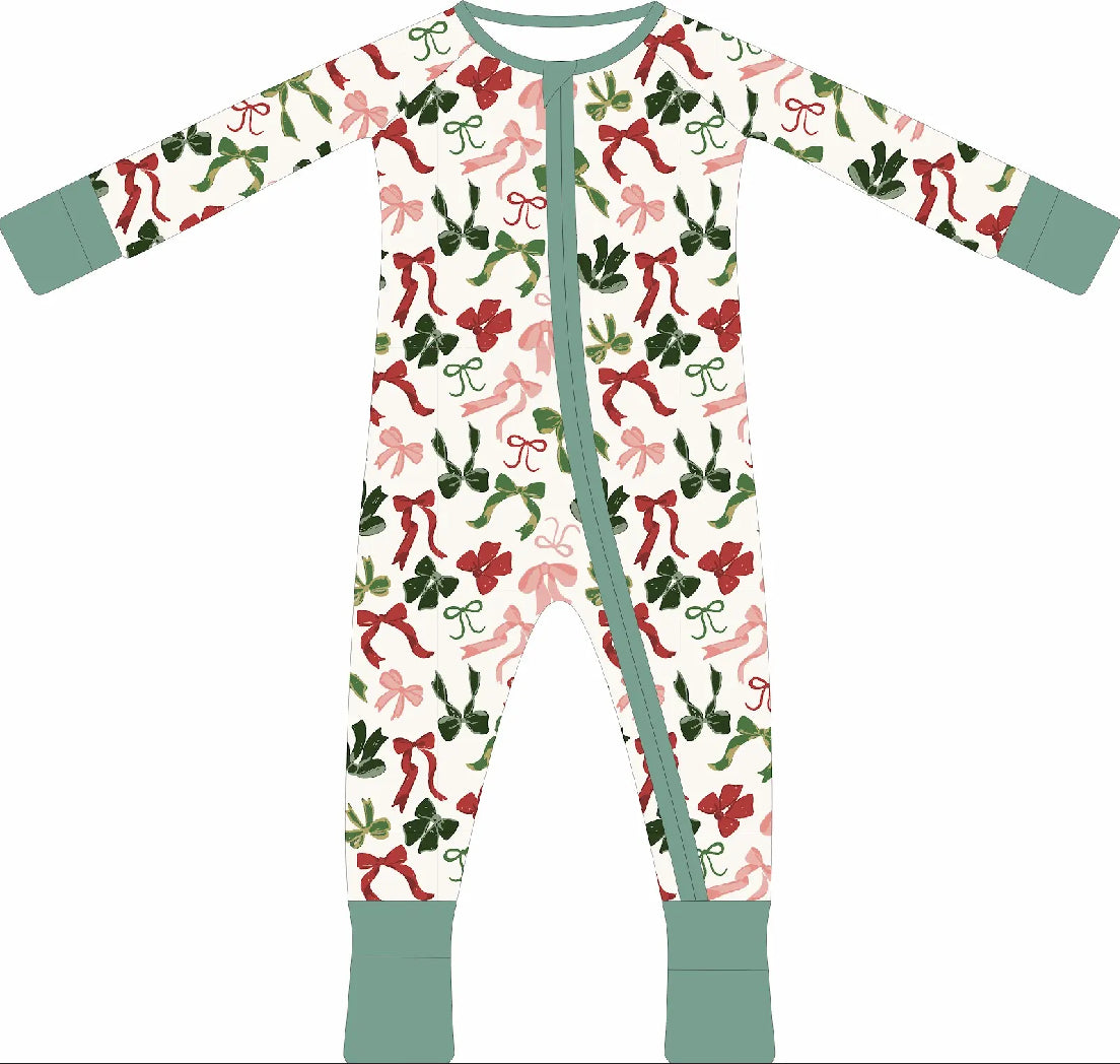 CHRISTMAS BOW Pajamas one piece