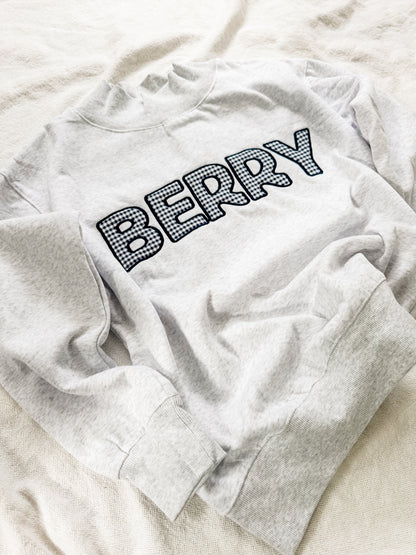 BERRY Gingham Mockneck