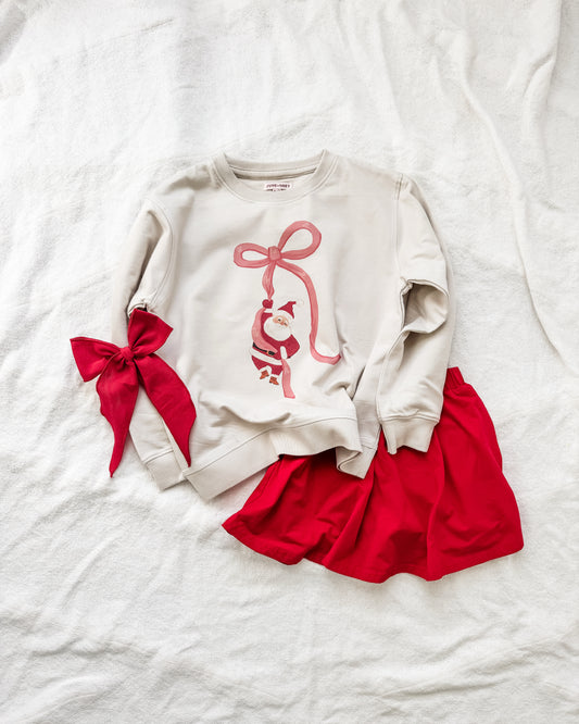 SANTA ribbon sweatshirt