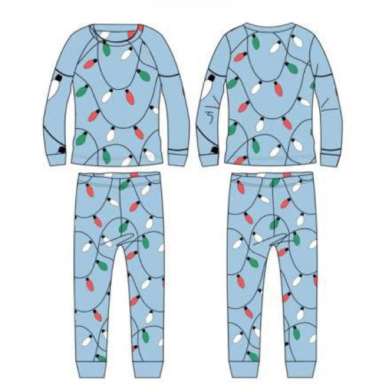 LIGHTS (blue) pajamas two piece