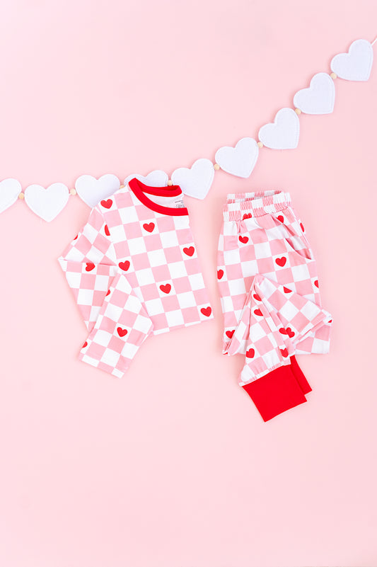 CHECKERED LOVE pajamas two piece