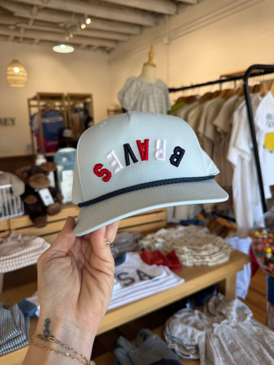 Light Blue Upside Down Braves Rope Hat