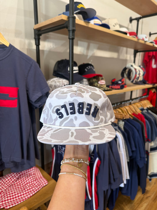 REBELS upside down grey camo hat