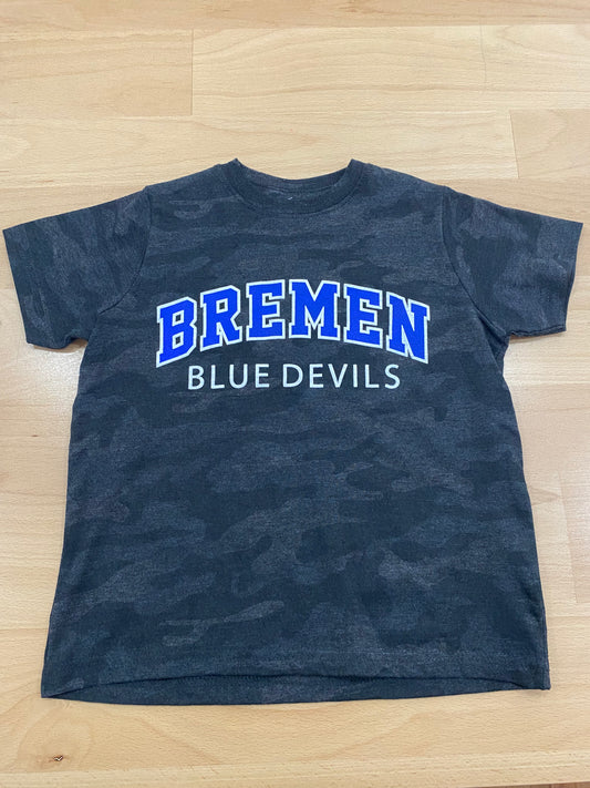BLUE DEVILS black camo kid tee