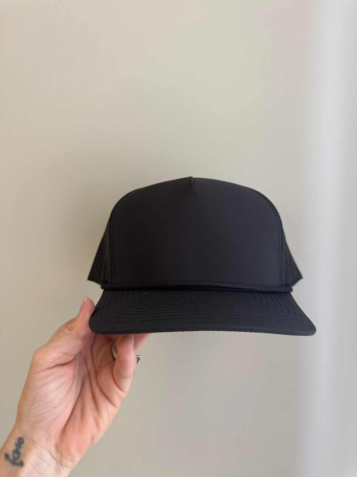 black out rope hat blank