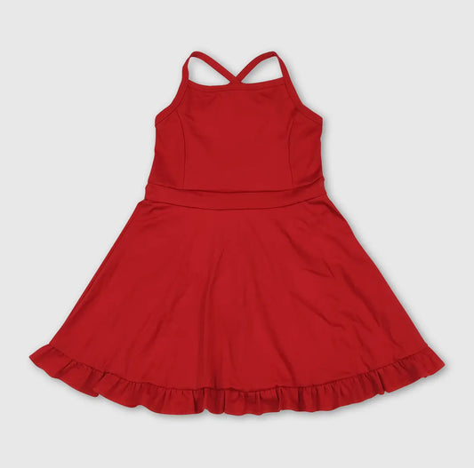 girls athletic dresses (red)