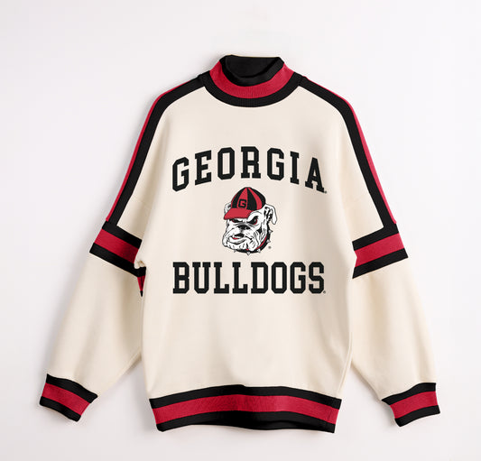 GEORGIA BULLDOGS VIVID MOTION COLORBLOCK TURTLENECK PULLOVER