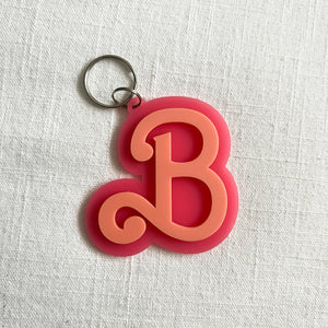 B pink keychain