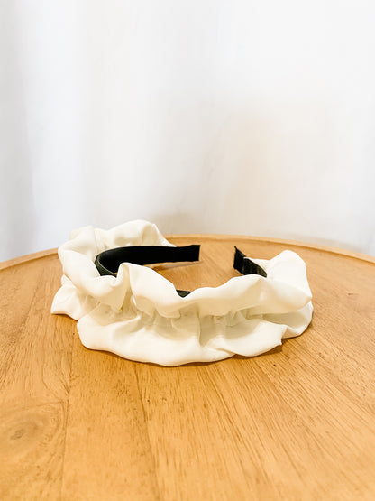 White Ruffle Headband