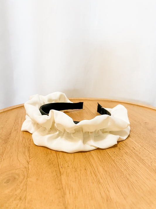 White Ruffle Headband