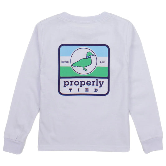 Properly Tied / Boys Sign Logo LS White