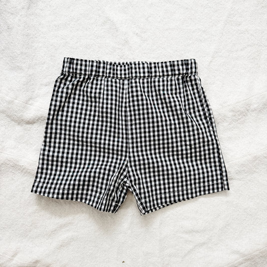 black gingham shorts kids (preorder)
