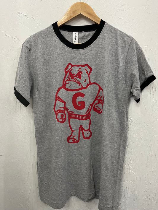 vintage UGA bulldog ringer tee