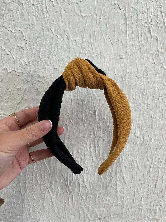 Black & Gold Knotted Headband
