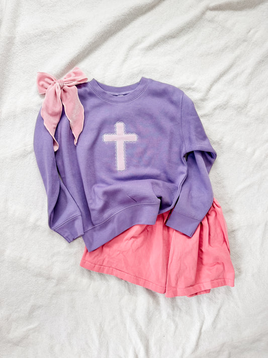 cross lilac sweatshirt
