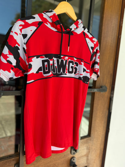 DAWGS ATHLETIC PULLOVER RED WITH HOOD