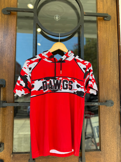 DAWGS ATHLETIC PULLOVER RED WITH HOOD