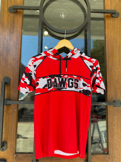 DAWGS ATHLETIC PULLOVER RED WITH HOOD