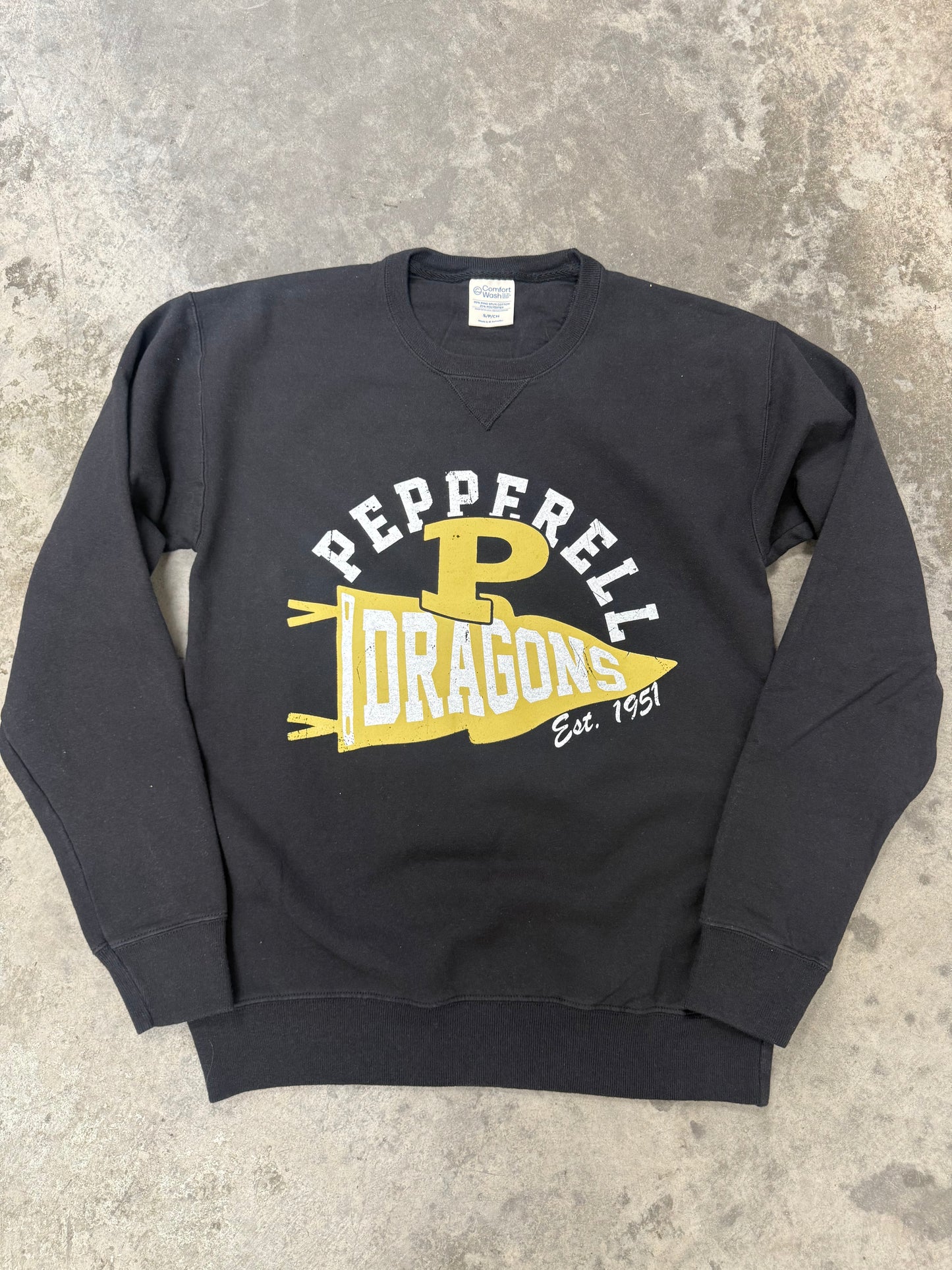 PEPPERELL DRAGONS PENNANT FLAG CREWNECK