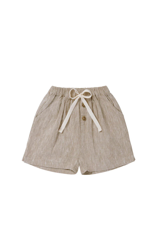 Nolan Linen/Cotton Short - Almond