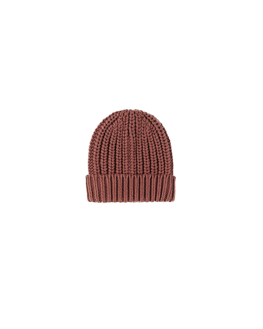 CHUNKY KNIT BEANIE || CRANBERRY