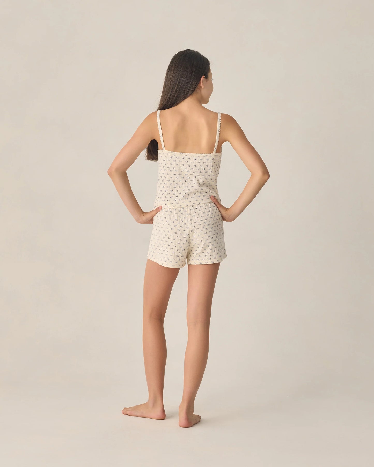 Teen Pointelle Lounge Set || Blue Ditsy
