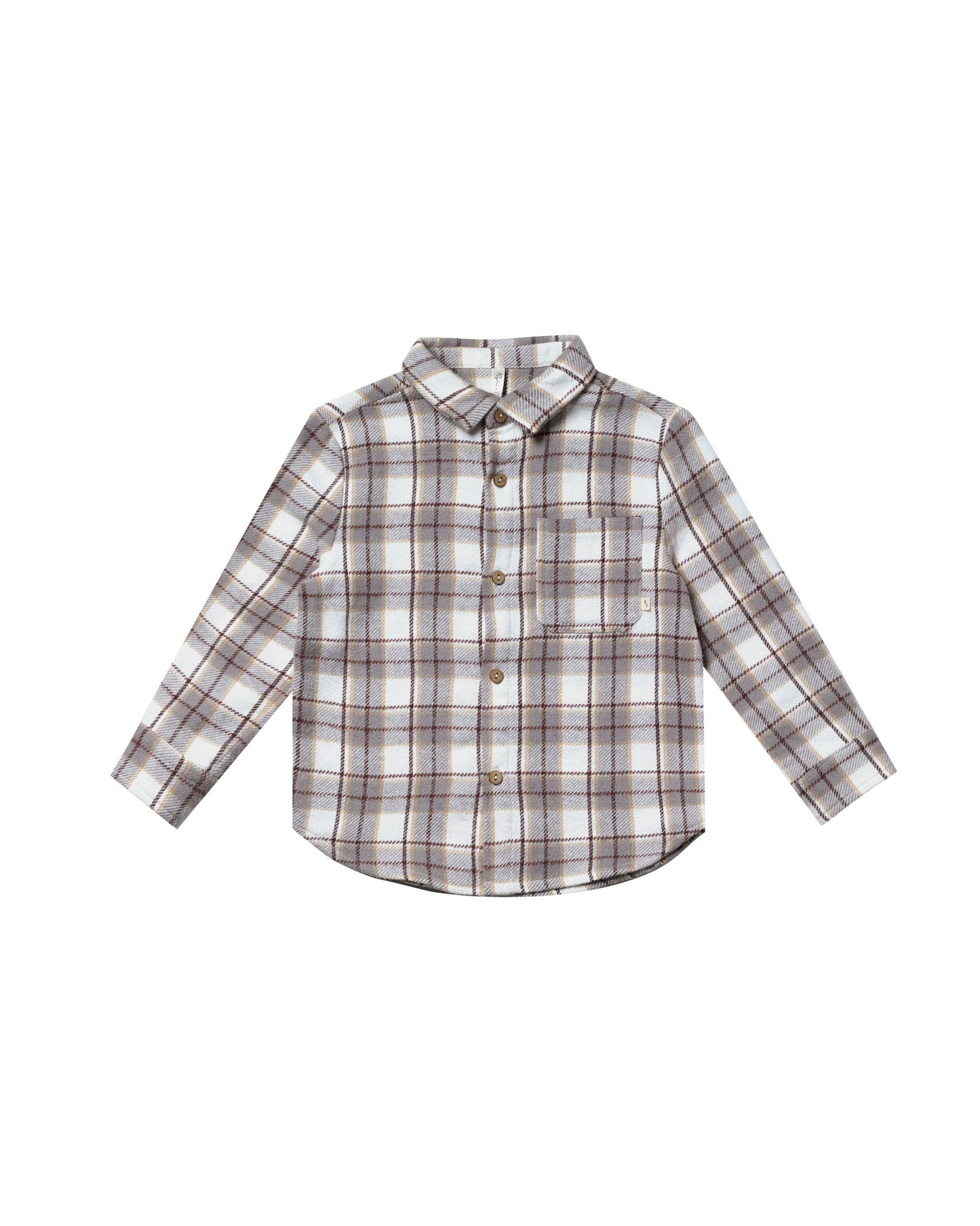 COLLARED LONG SLEEVE SHIRT || BLUE FLANNEL