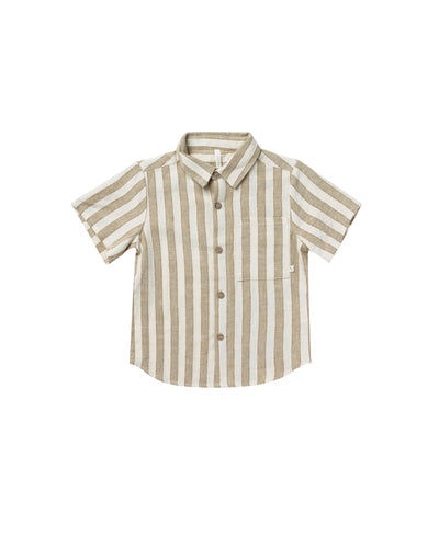 COLLARED SHORT SLEEVE SHIRT || AUTUMN STRIPE