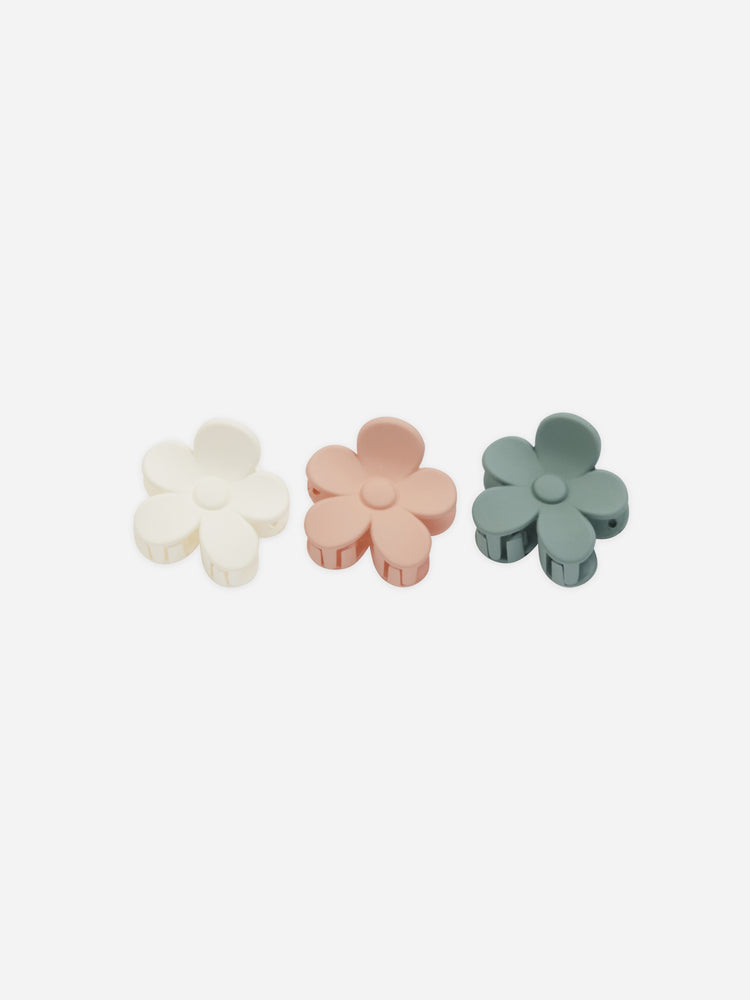 Flower Clip Set || Aqua, Ivory, Blush