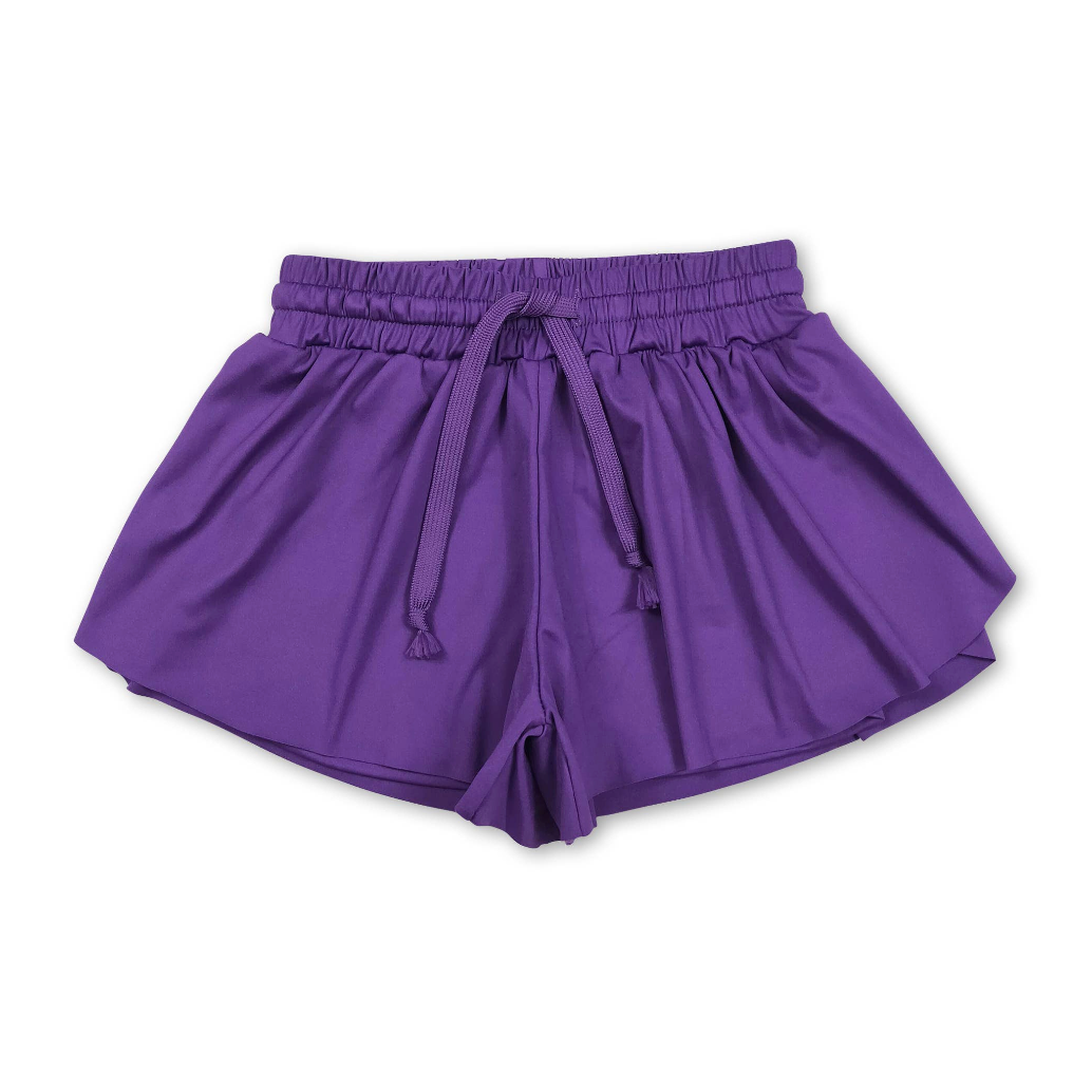 Girls Active Yoga Shorts - Purple