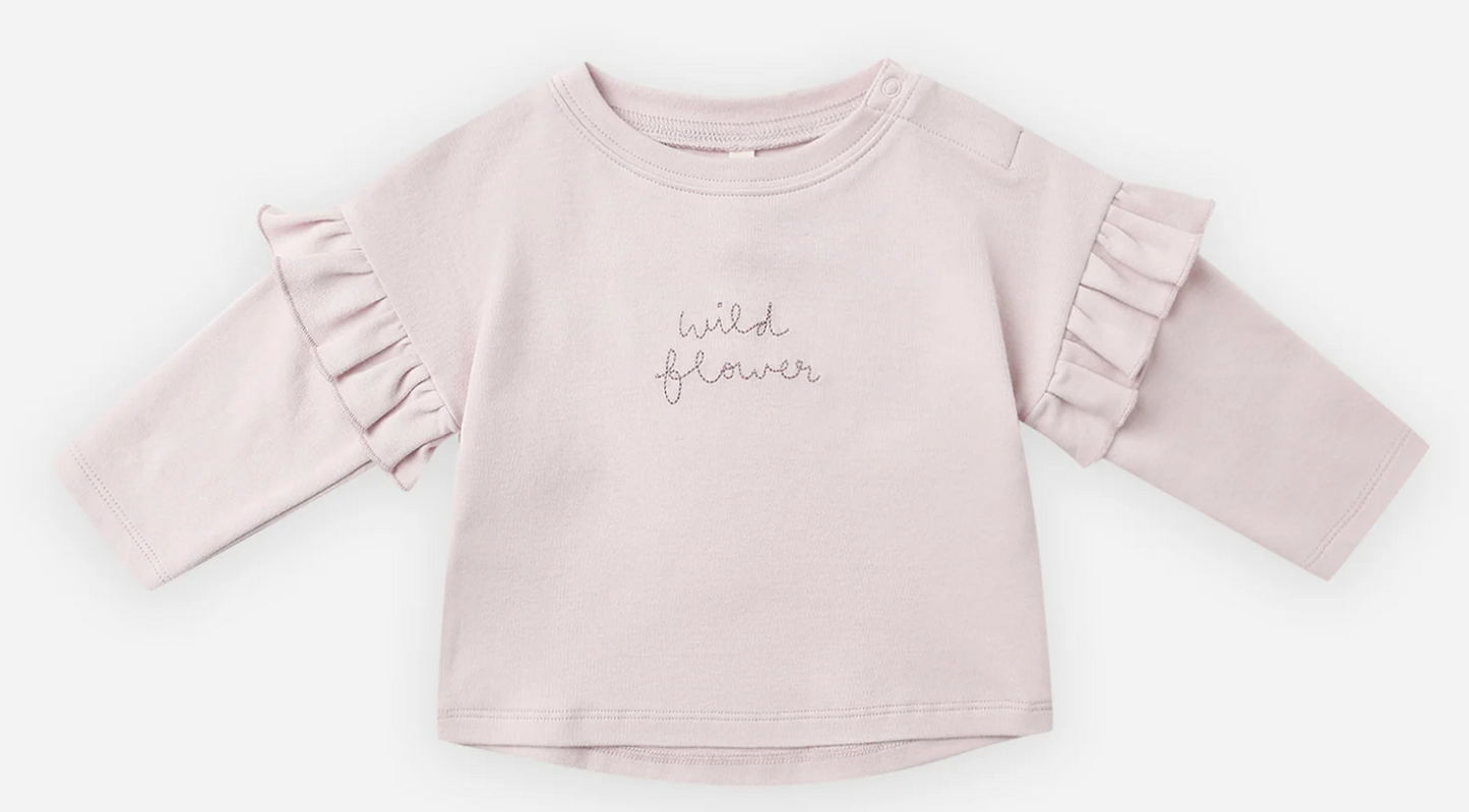 Ruffle Long Sleeve Tee || Wild Flower