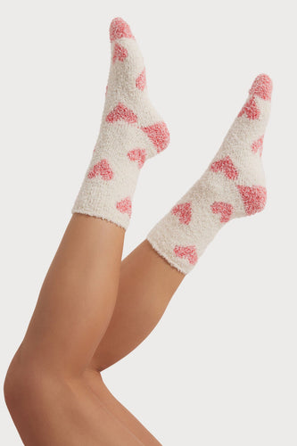 Z SUPPLY 2-Pack Plush Heart Socks Vanilla Ice